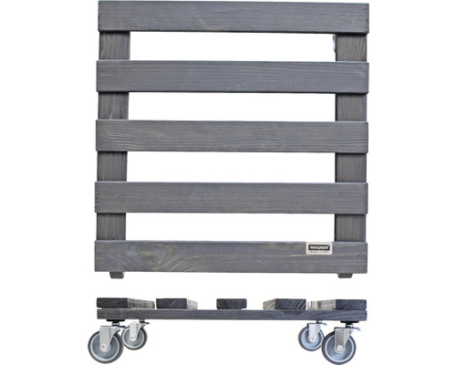 Plantenroller van hout met wielen