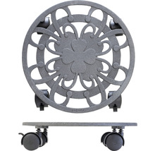 Plantenroller met wielen en decoratie