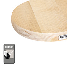 Houten plaat met indoor geschiktheidszegel