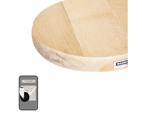 Houten plaat met indoor geschiktheidszegel