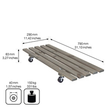 Houten rolplank met afmetingen