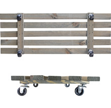 Plantenroller van hout met wielen