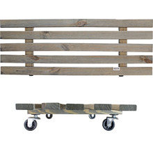 Houten plantenroller met wielen en houten plantenbak