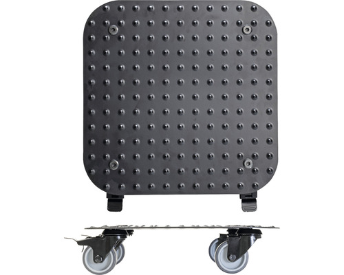 Rolplank met noppenoppervlak en wielen