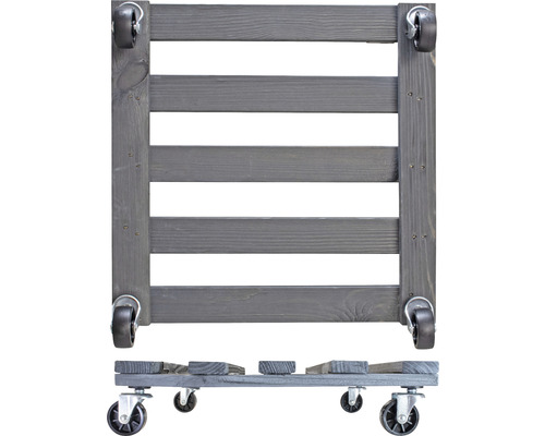 Plantenroller van hout met wielen