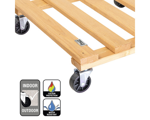 Houten rolplank met wielen voor binnen en buiten, kleur beschermd en waterafstotend