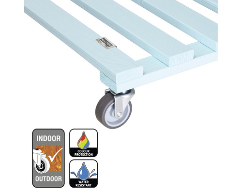Houten rolplank met wielen en symbolen voor gebruik binnen en buiten, kleurbescherming en waterbestendigheid
