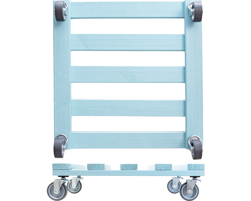 Plantenroller van hout met wielen