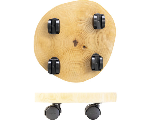 Plantenroller van hout met wielen