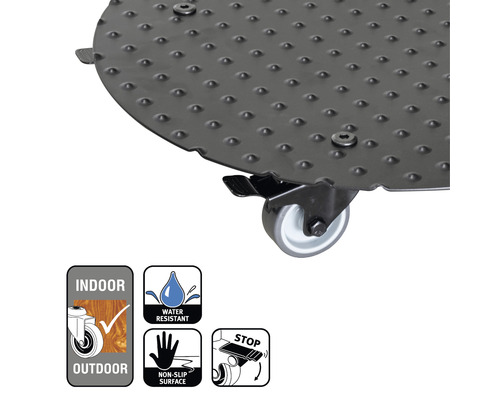 Rolplank met wielen voor binnen- en buitengebruik, waterbestendig en antislip oppervlak