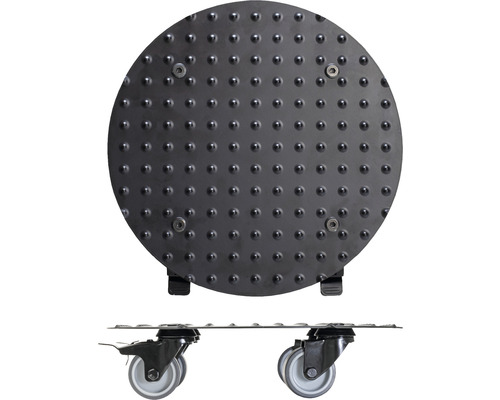 Ronde plantenroller met noppen en wielen voor het vervoer van planten