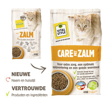 Droog kattenvoer met zalm in een verpakking van 4 kilogram