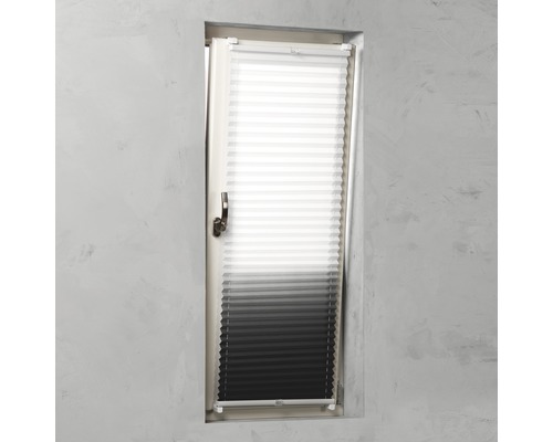 Raam met gespannen plisségordijn als zicht- en zonwering