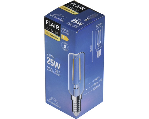 LED lamp T25 E14, 2,1 watt, 250 lumen