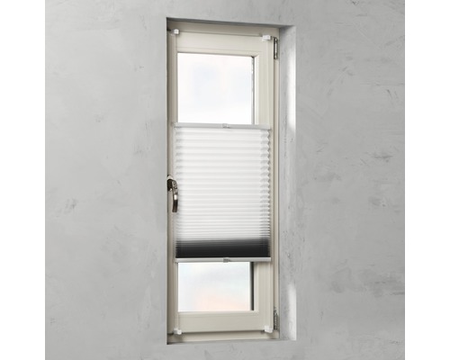 Raam met plisségordijn ter decoratie en bescherming van de privacy