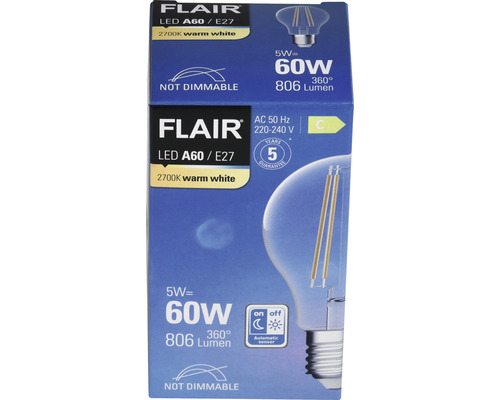 Flair ledlamp A60 E27, niet dimbaar
