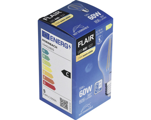 Verpakking van een Flair LED lamp A60 E27