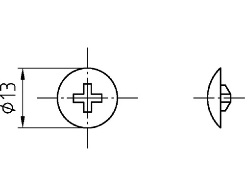 Technische tekening van een 13 millimeter schroef
