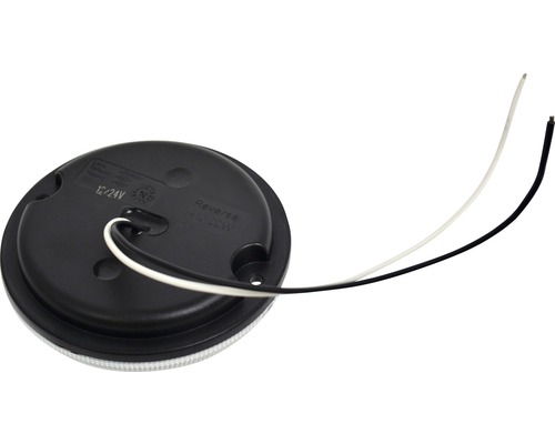 Achteraanzicht van een ronde achteruitrijlicht met kabel