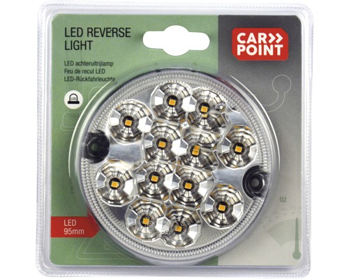 LED achteruitrijlicht met een diameter van 95 millimeter in verpakking