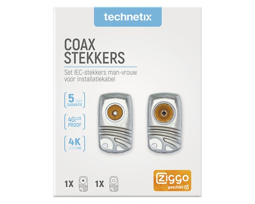 Technetix coax stekkers set IEC stekkers voor installatiekabel