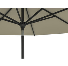 Detailaanzicht van een open parasol met frame