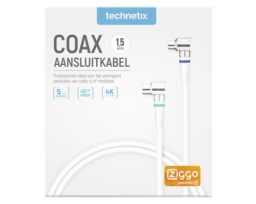 Technetix coax antenne aansluitkabel 1,5 meter