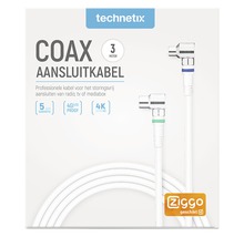 Technetix coax aansluitkabel, drie meter, voor radio, televisie of mediabox