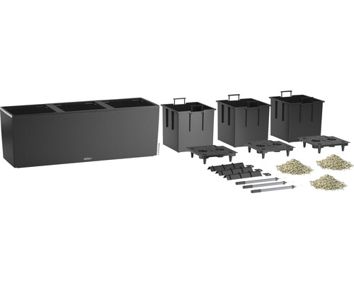 Complete plantenbakset met plantenbak, binnenpotten, scheidingsbodems, waterniveau-indicator en plantgranulaat