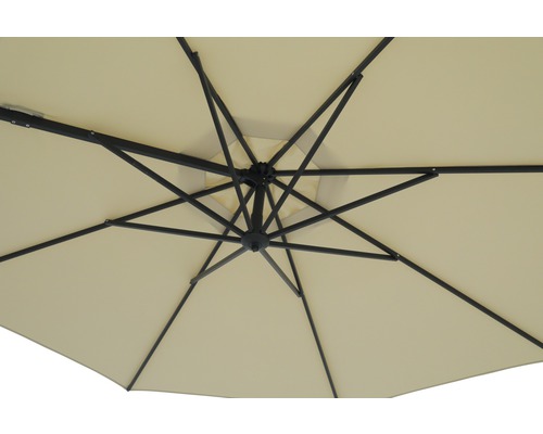 Detailopname van de onderkant van een parasol met baleinen