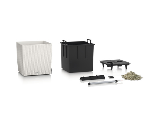 Lechuza Cube Cottage 30 complete set met plantenbak, inzetstuk, irrigatiesysteem en substraat