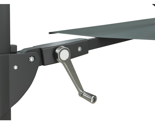 Detailopname van het slinger mechanisme van een parasol.