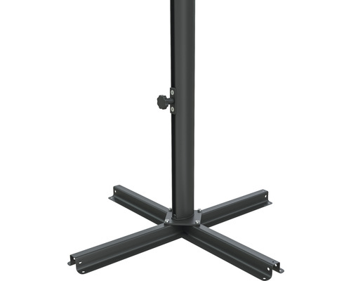 Parasolvoet van staal met vierpotige basis