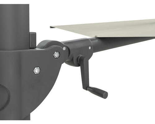 Mechanisme met handslinger van een parasol