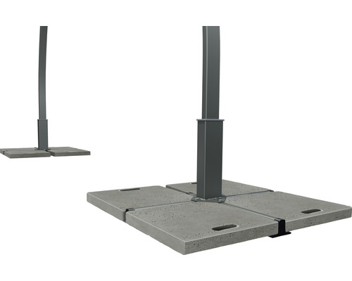 Parasolvoet met betonnen platen voor parasols