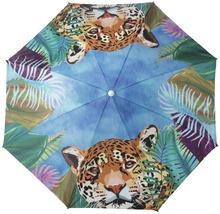 Paraplu met jungle motieven en luipaarden