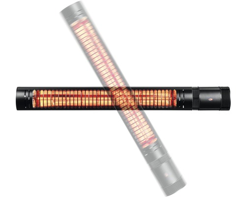 Twee terrasverwarmers in doorsnede