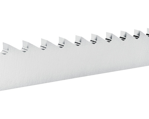 Close-up van het getande metalen zaagblad.