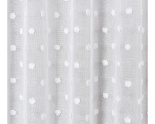 Witte gordijnstof met stippenpatroon