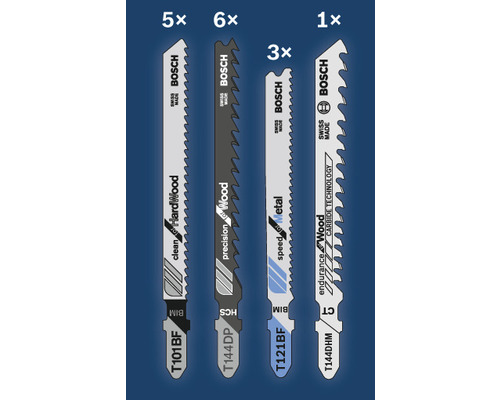 Bosch decoupeerzaagbladen set met verschillende bladen voor hout en metaal