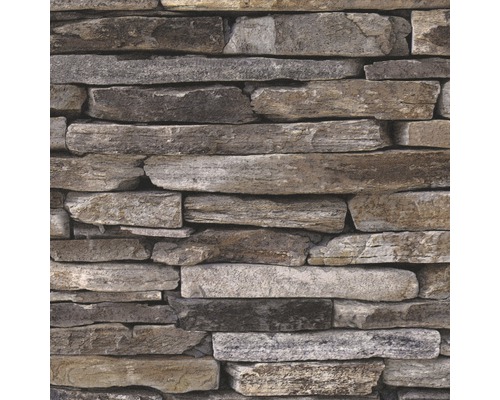 Close-up van een stenen muurbehang met realistische steenlook.