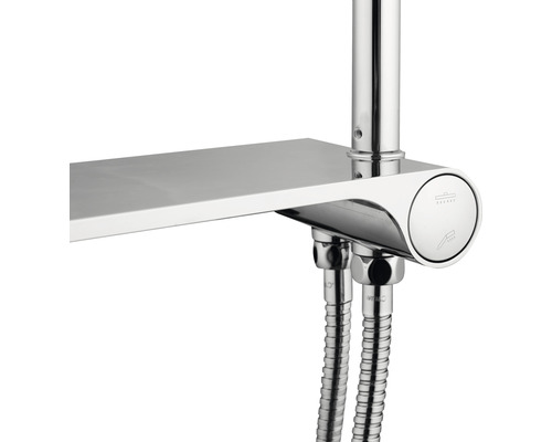 Opbouw douchearmatuur met plank