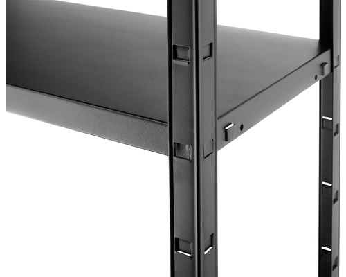 Detailopname van een metalen rekkensysteem