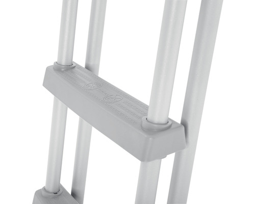 Detailopname van een sport van een ladder met antislip profiel