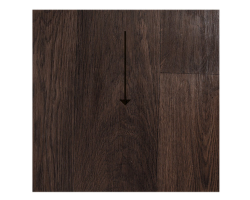 Donkere laminaatvloer met pijl