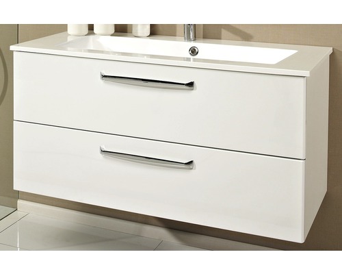 Wastafelonderkast met twee laden en opzetwastafel