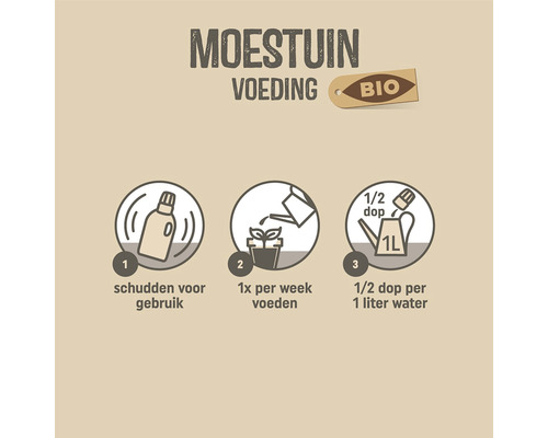 Instructies voor het gebruik van moestuinvoeding.
