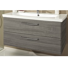 PELIPAL Badkamermeubelset Kumba met spiegelkast en wastafel 110 cm grafiet structuur horizontaal