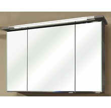 PELIPAL Badkamermeubelset Kumba met spiegelkast en wastafel 110 cm grafiet structuur horizontaal