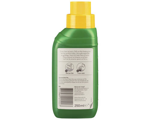 Fles plantenvoeding met gele dop